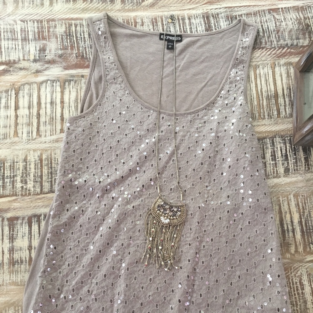 Express sequined tank top.  Like new.